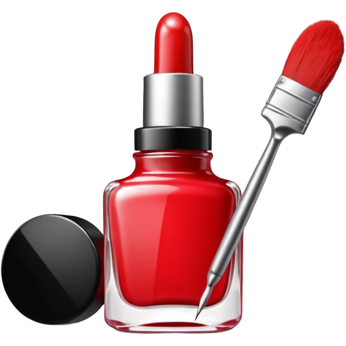 open nail polish bottle with brush inside emoji