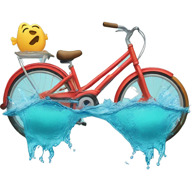 a bike with flippers in water emoji