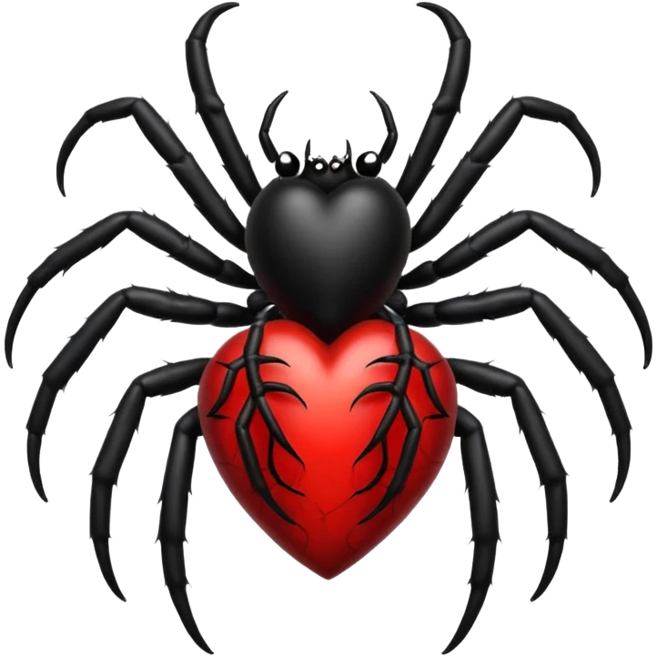 gothic heart with a spider emoji