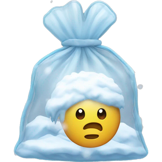 Snow in a see through bag emoji