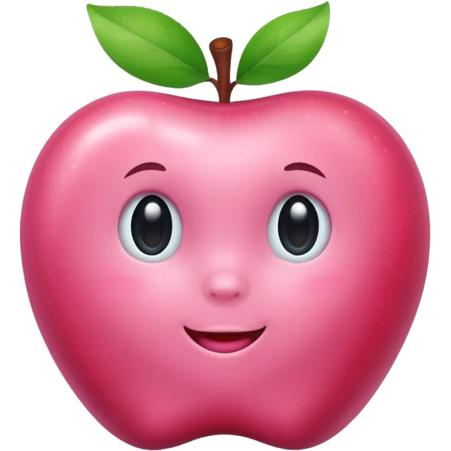 baby pink colored apple no face emoji
