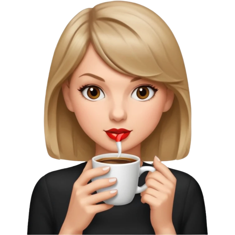Taylor swift drinking coffee emoji