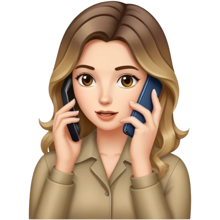 Realistic balage hair  woman speaking on a cell phone emoji