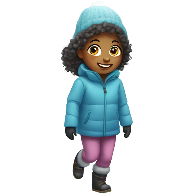 Little girl playing in the snow emoji