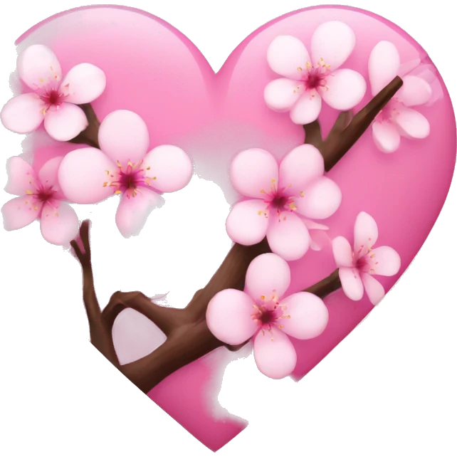 cherry blossom pink heart  emoji