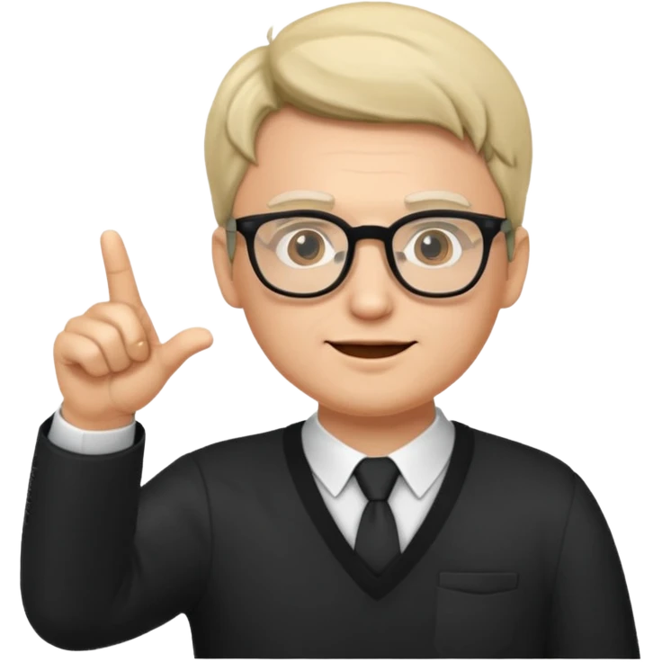 CEREBRO ANIMADO SEÑALANDO, USA LENTES emoji