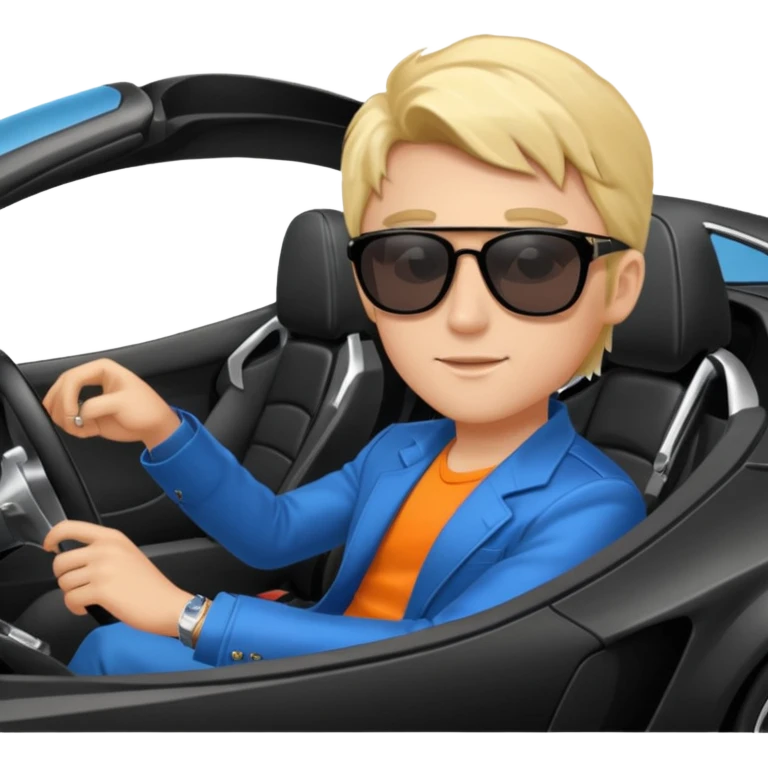 A rich boy in the super car  emoji