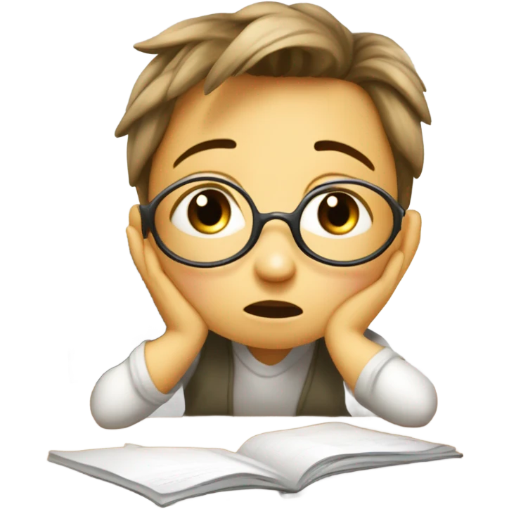 Kid crying homework emoji