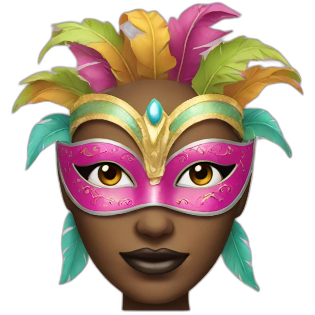 woman with carnival mask  emoji