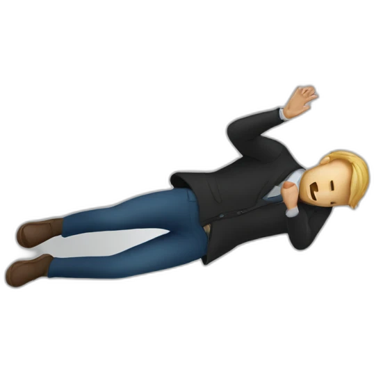 Anonymous man falling emoji