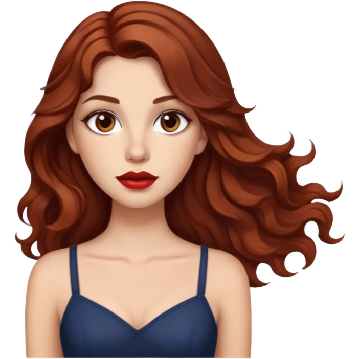 one taller girl with long brown wavy hair bih lips and brown dyes and one girl a little bit shorter than her with dark red hair eyeliner and brown eyes emoji