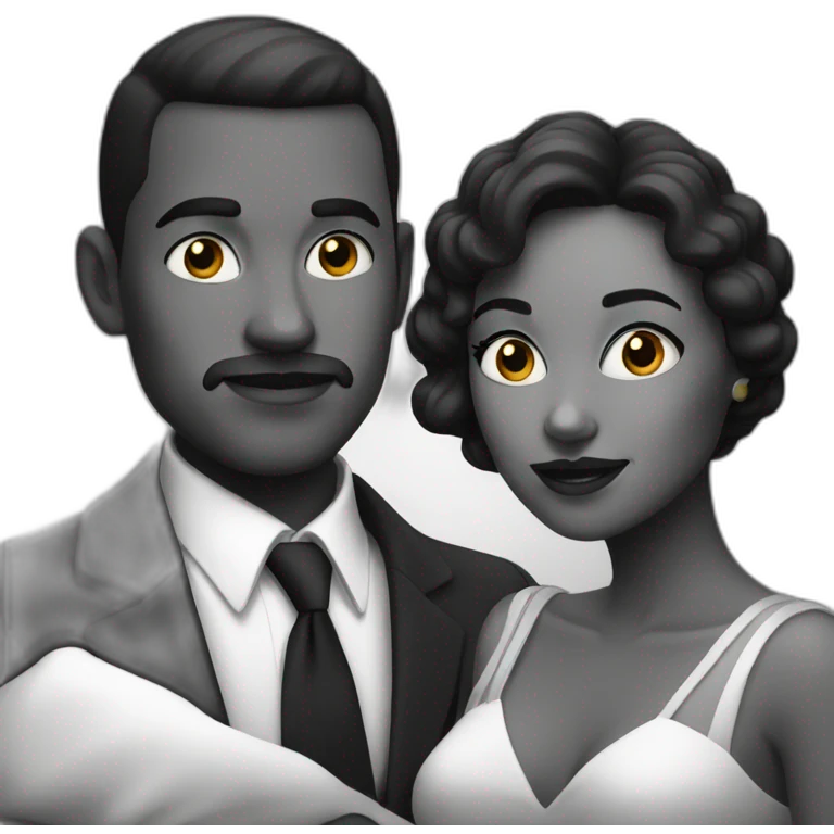 Couple noir emoji
