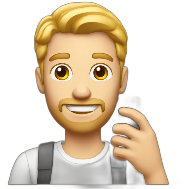 white man taking selfie emoji