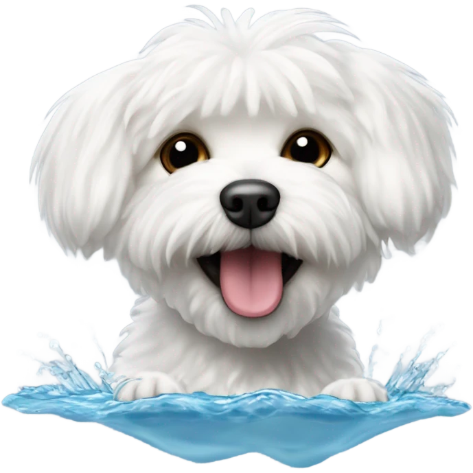 Bichon maltese swim  emoji