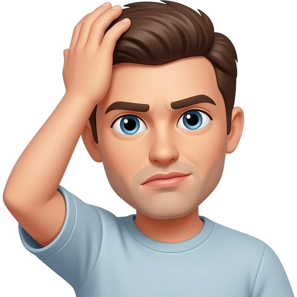 Shaking head with pursed lips emoji