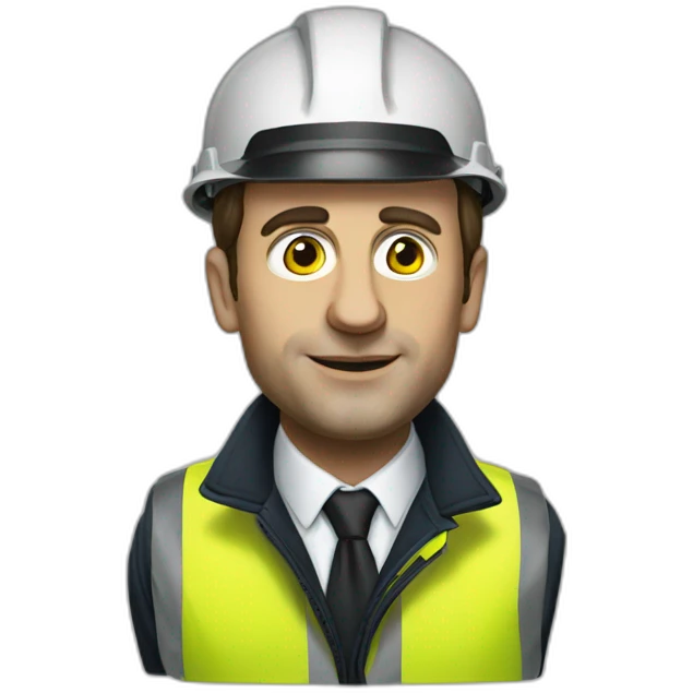 Emanuel Macron with a yellow vest emoji