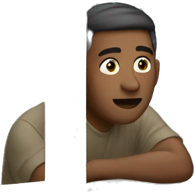 man looking out window emoji
