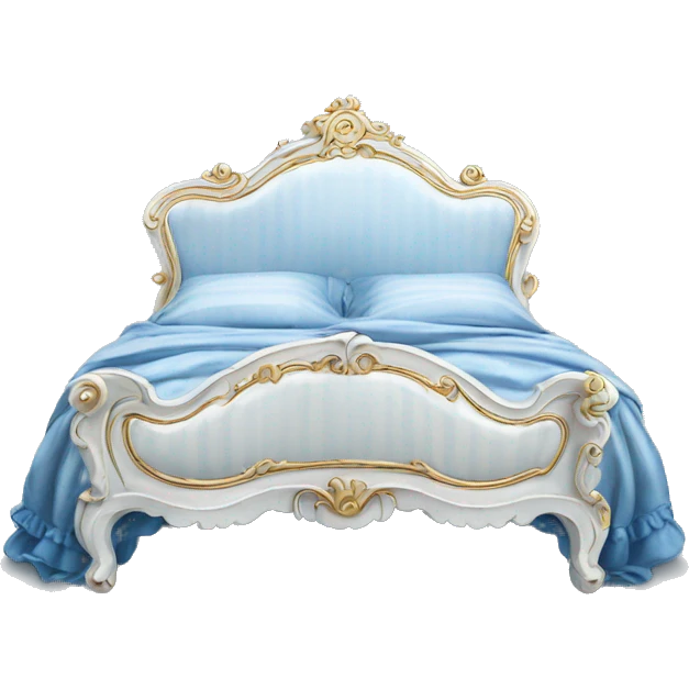 Rococo bed white and blue emoji
