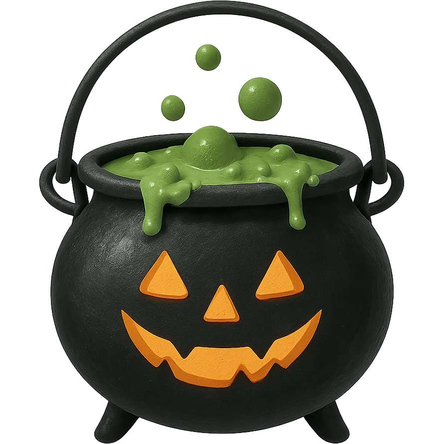 Halloween cauldron. remove background  emoji
