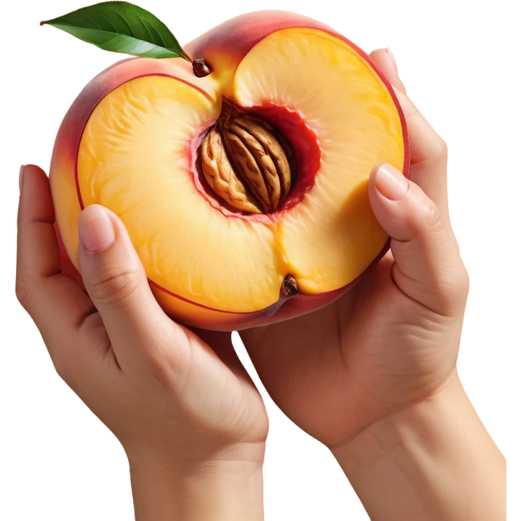 hands on a peach emoji