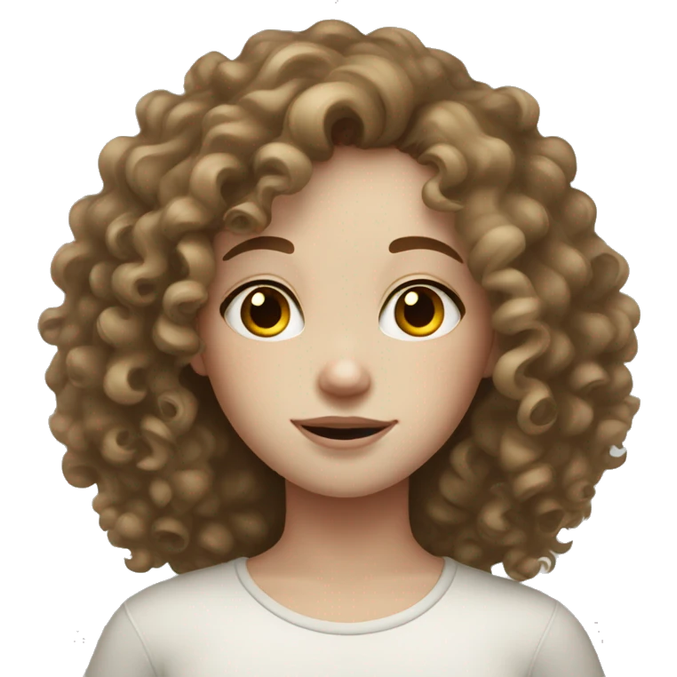 Curly hair girl with pale skin and freckles  emoji