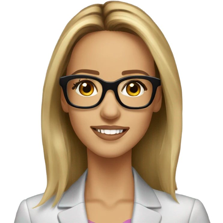 Caucasian Jessica alba with glasses  emoji