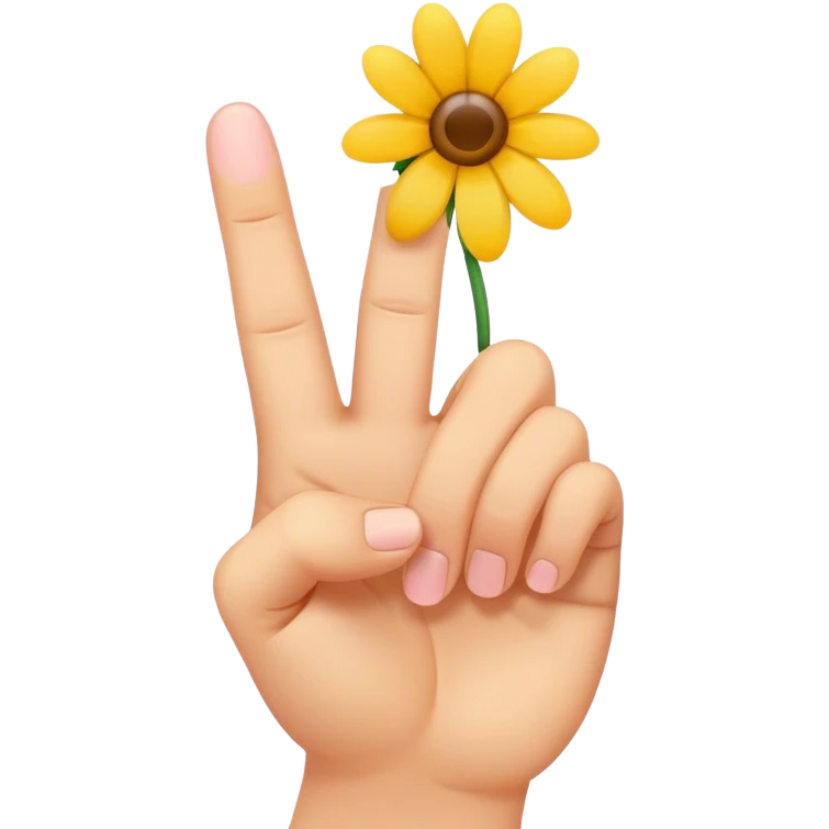 Flower middle finger emoji