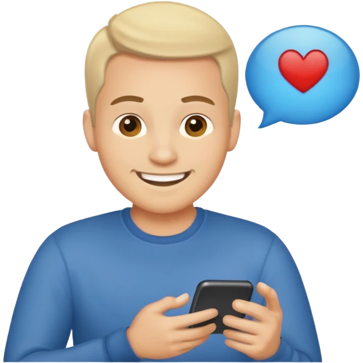 ligth man sending a text message emoji