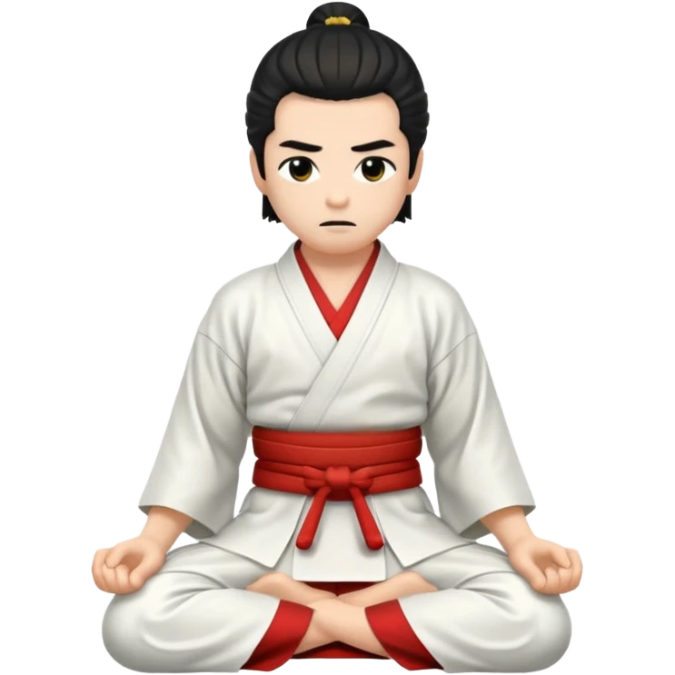 kneeling samurai in white kimono emoji