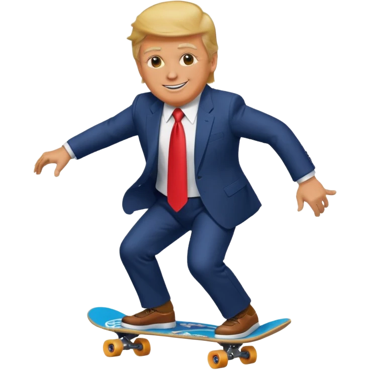 donald trump riding skate board emoji