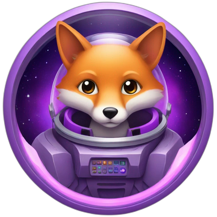 a purple fox in a spaceship emoji