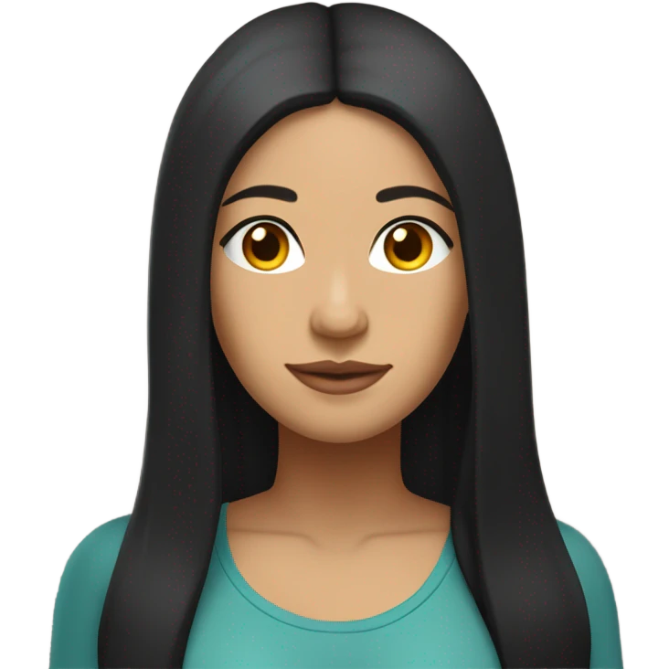 lightskin latin woman with straight long black hair wearing a yoga outfit  emoji
