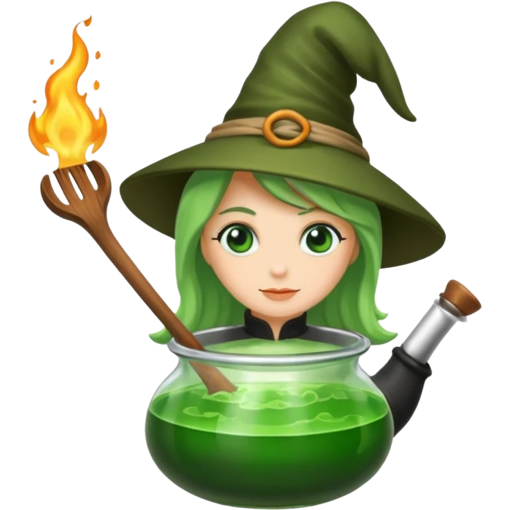 green witch cooking potion emoji