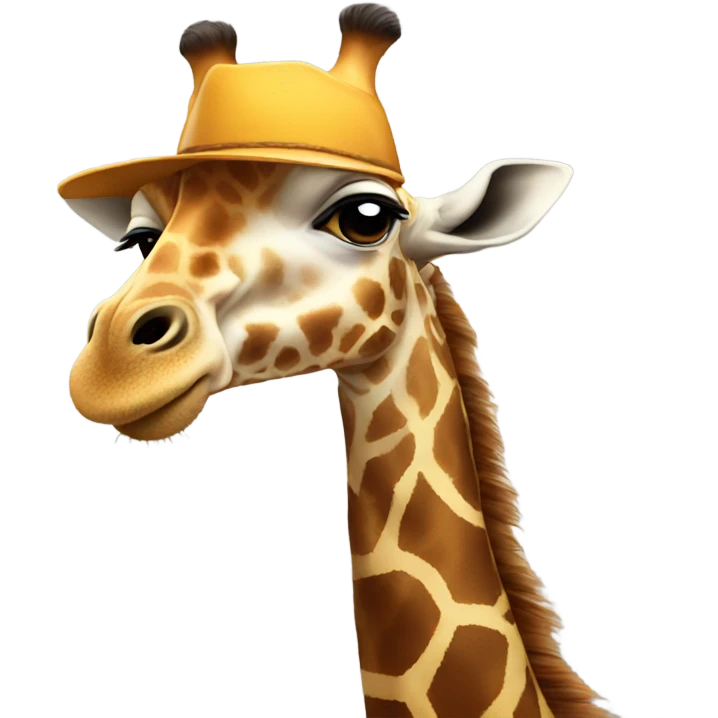Giraffe waring hat emoji