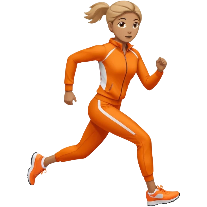 woman in orange sport suit running emoji