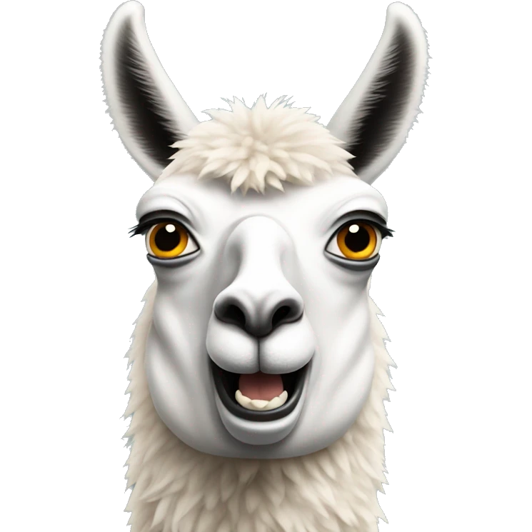 terrified lama emoji