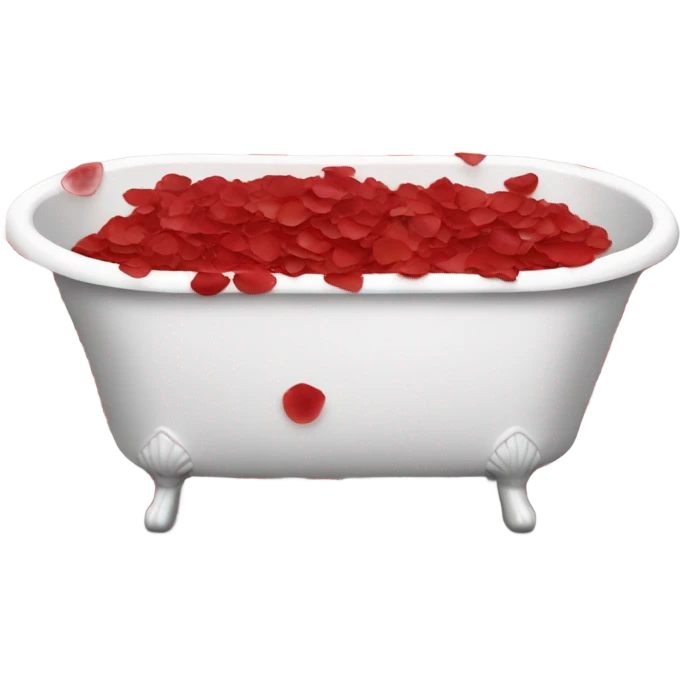 Tub with rose petals red emoji
