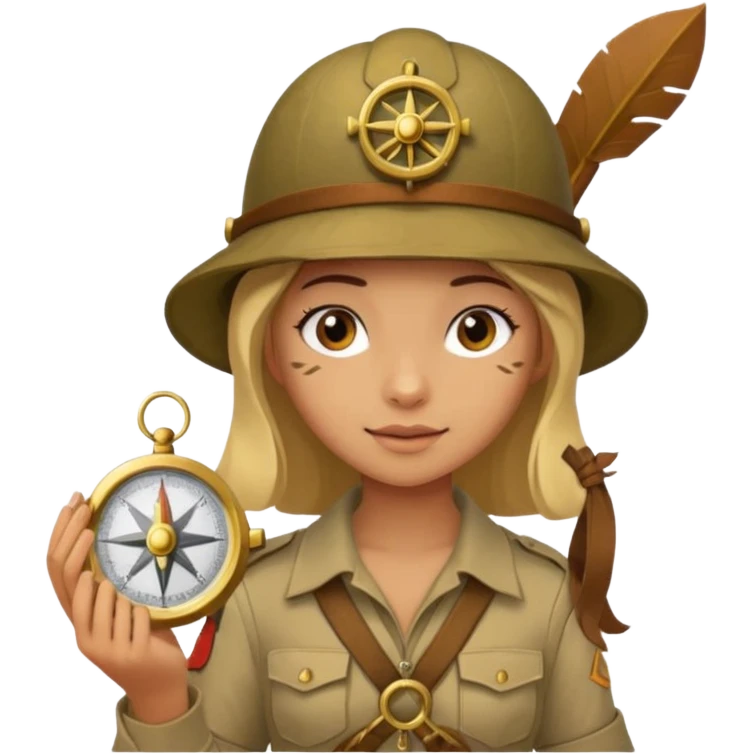 Girl + compass,Jungle Explorers. emoji