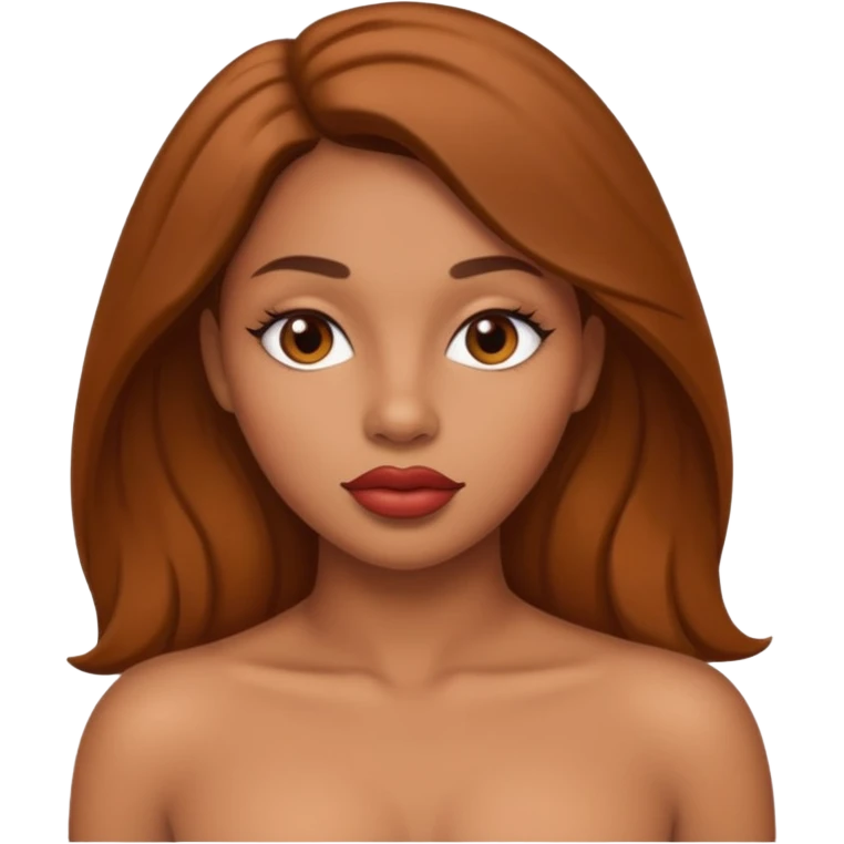 Nude brown woman pussy lips emoji