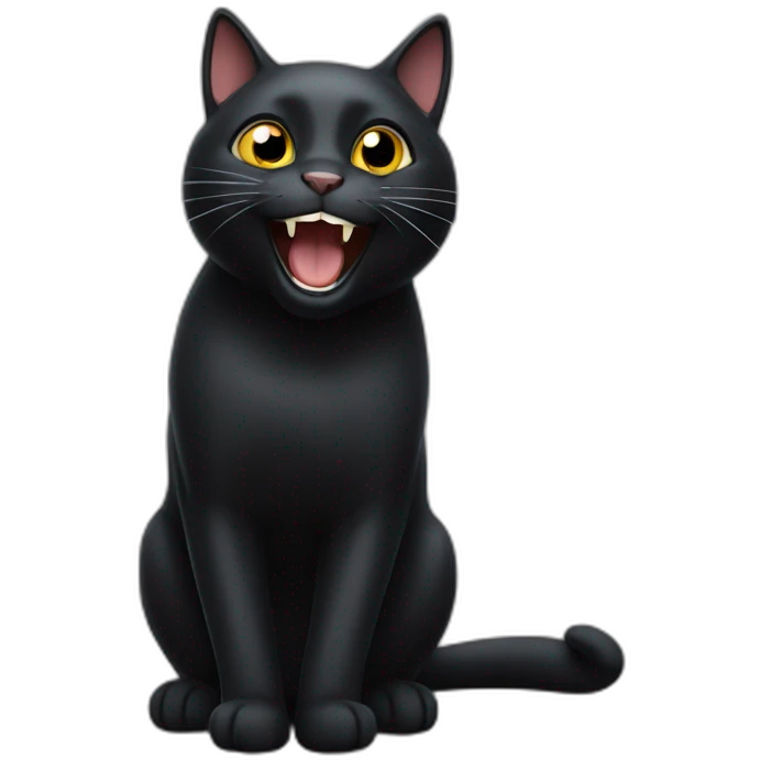 Ecstatic black cat emoji
