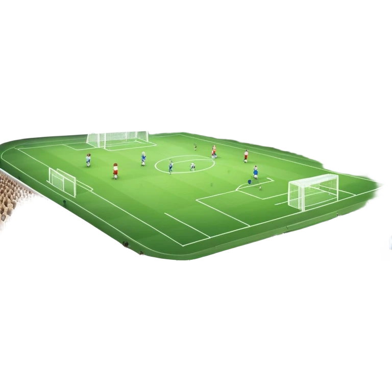 An icon showing a soccer stadium filled with close-up players in action, inspired by EA Sports FC 25. The design features players on the field, with the stadium lights shining brightly and a lively crowd in the stands. Transparent background highlights the energy and excitement of the match. emoji