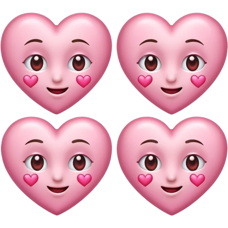 Generate luxe silk satin look emoji sets about love at first sight using baby pink and white colour.  emoji
