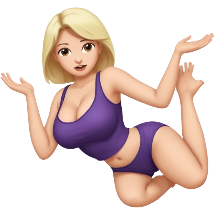 topples woman, big tits emoji