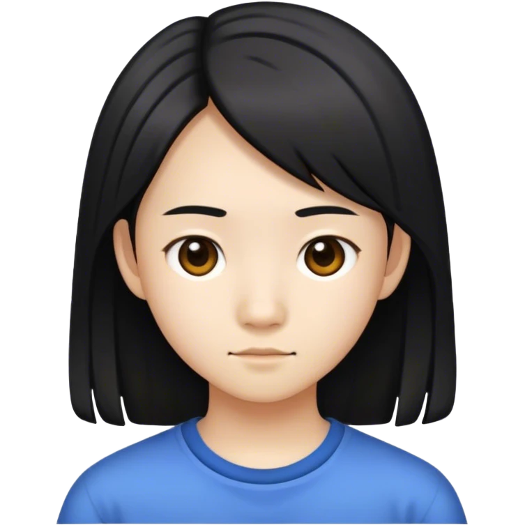 an asian teenager with middle split hair emoji