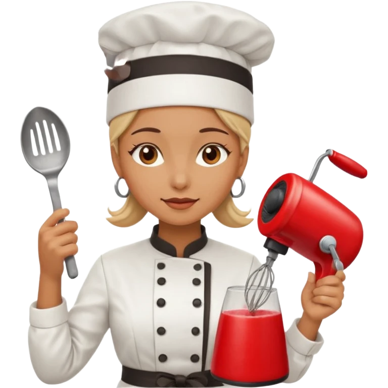 cocinera mujer con batidora roja emoji