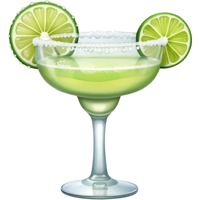 Margarita – glass with salted rim, lime wedge emoji