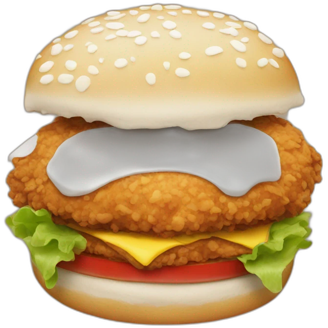 Fried chicken hamburger emoji