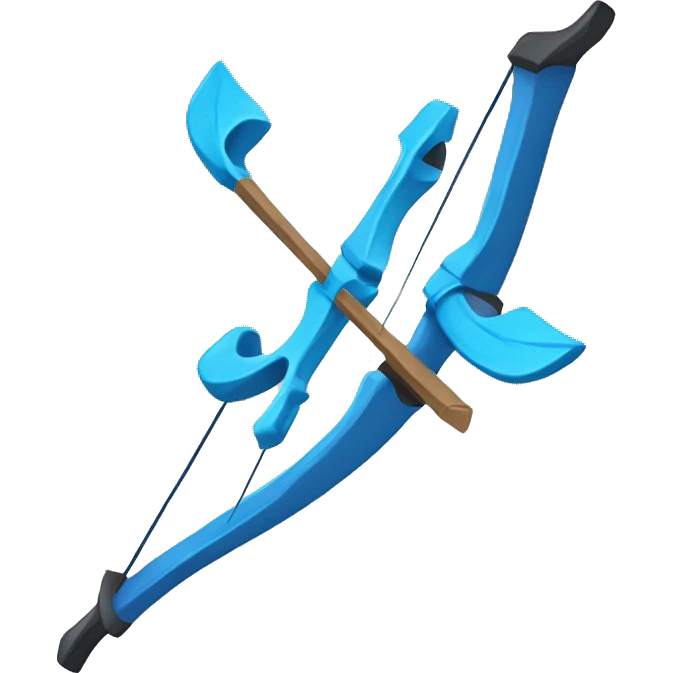 blue color cartoony archery bow emoji