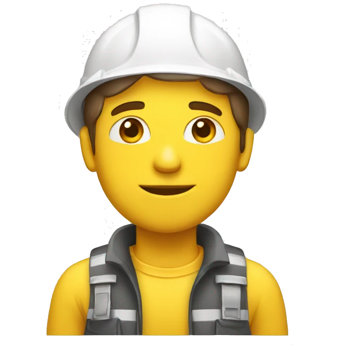 A braver man, white skin, with a construction hat yellow emoji