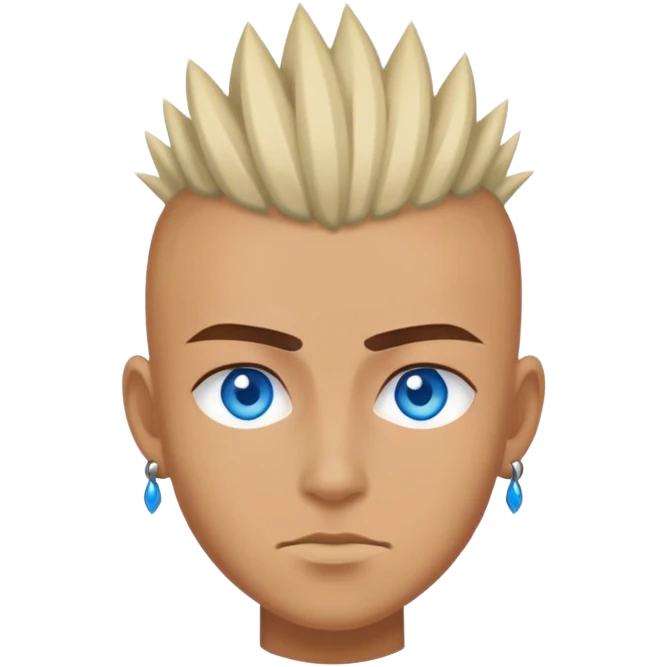 Blue eyes and Mohawk emoji